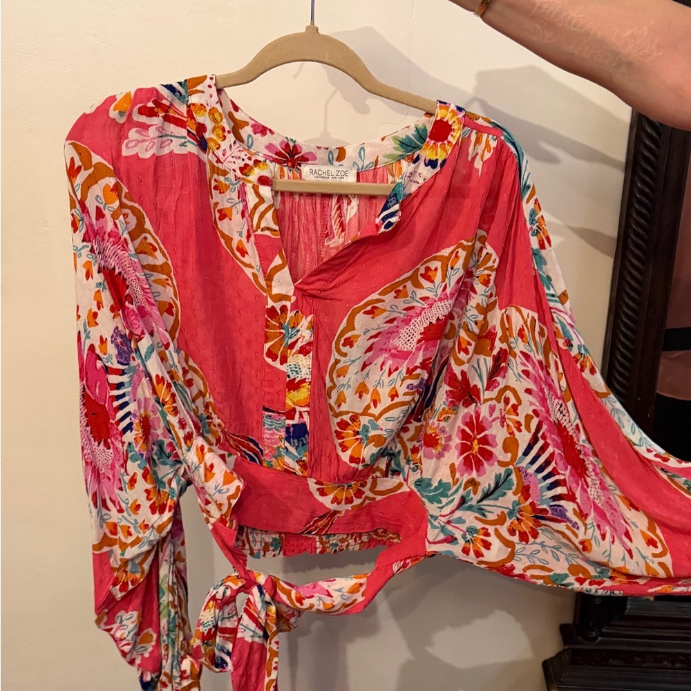 Rachel Zoe Vibrant Pink Floral Blouse